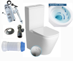 Domotechnika Kompakt WC Premium Costabella 815&times;385&times;630 mm, Tornado/Tajfun, valge + SLIM Soft Close istumispind + &uuml;hendus + nurgaventil
