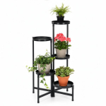 Lilleseade 78,5 cm metallist lilleseade 5 riiuliga mitmetasandiline loft elutoale must