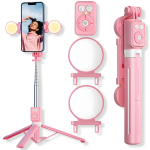 Selfie pulk (Selfie stick) LIVMAN B12S - multifunktsionaalne selfipulk ja statiiv puldi ja LED-valgustusega, 1,1m