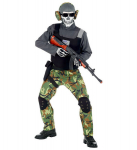 "SKELETON WARRIOR" (kombinesoon, vest, p&otilde;lvekaitsmed, v&ouml;&ouml;, kabuur, mask, prillid, k&otilde;rvaklapid)