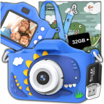 Digikaamera Laste digikaamera, 40 MP, 32 GB, Vaiki&scaron;kas skaitmeninis fotoaparatas, 40 MP, 32 GB