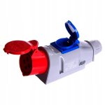 Seina kolmefaasiline pistikupesa 16a 4 poolust 230v pistikupesaga Ip44
