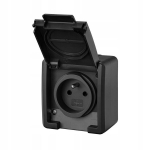 Aquant 2k Ip55 Anthracite 2 pistikupesa 16a/250v~ maandusega