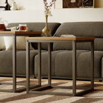 Kohvilauake / pink &ndash; 2-in-1 lauakomplekt &ndash; loft industrial &ndash; modern &ndash; hell pruun &ndash; 50 cm