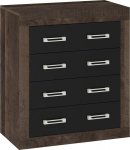 Kummut Meblocross Verin VRN-11 Tamm Grange / Must K&otilde;rgl&auml;ige 4 Sahtlit Praktiline Disain