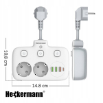 Seinale paigaldatav pikendusjuhe 2 pistikupesa + 4 USB 2500W, Sieninis prailgintuvas 2 lizdų + 4 USB 2500W