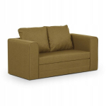 Diivanvoodi &ndash; modernne &ndash; kollane polsterdus, magamisala 112x190, jalgadega