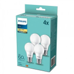 SET 4 becuri LED Philips, soclu E27, v&otilde;imsus 8W, vormi ovaalne, lumina alb calda, toit 220&ndash;240 V, "000008718699774639" (verde 1,80 lei)
