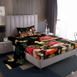 Seenemustriga mikrokiust voodipesukomplekt Loussiesd 90x190 cm 3-osaline