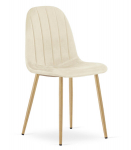 S&ouml;&ouml;gitool Leobert Padva, sametpolster, helebeež, tammepuidust jalad