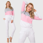 Naiste puuvillane vabaaja komplekt Fashion, valge