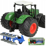 Adraga traktor, suur, roheline, m&otilde;&otilde;tkavas 1:24, 37cm