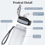 Eyq 1l joogipudel, spordiveepudel k&otilde;rrega, tritan bpa vaba veepudel ajam&auml;rgisega kooli, v&auml;lispordi ja j&otilde;usaali jaoks - must/hall