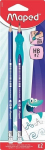 Maped Kidy Learn Hb pliiatsid kustutuskummi ja hoidikuga, 2 tk.