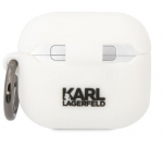 Karl Lagerfeld 3d Karl Head silikoonist &uuml;mbris Airpods 3 jaoks, valge