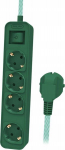 Philipsi pikendusjuhe 4 pistikupesaga, 1,5 m, roheline