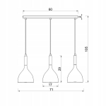 Ripplamp Noak 4006, 3 x E27, 110 cm