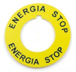 Kollane ringikujuline m&auml;rgistuslaud "energia Stop" fi42
