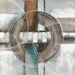 Geomeetriline abstraktsioonmaal 80x80 cm, k&auml;sit&ouml;&ouml;