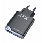 Forcell F-energy Gan3 45w Usb-c/usb-a &Uuml;li&otilde;huke v&otilde;rgulaadija
