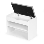 Shoe Cabinet with Opening Seat 2 Shelves White ModernHome