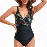 Ujumistrikoo naistele tummy control Saitdress, must, XL