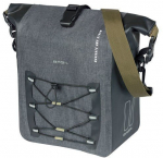 &Uuml;ksik pakiraamikott BASIL NAVIGATOR STORM SINGLE PANNIER BAG MIK SIDE M 12&ndash;15 L, MIK s&uuml;steem (kasutamiseks valmis) veekindel hall must (UUS)