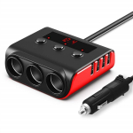 Auto sigaretis&uuml;&uuml;taja jagaja, 3 pesa, 4 USB, 120W