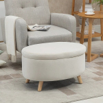 Pehme pink hoiukastiga Homcom 71x51,5x42cm, liiva/heleda pruuni v&auml;rvi