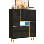 Moodne kingakapp, must, LED, 80x25x96 cm