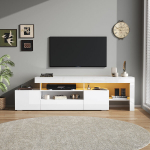 Televiisorialus 192x37x53 cm, 3 ust, LED, valge, kuni 85-tollisele telerile