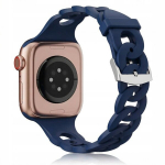&bdquo;BestAccessories" silikoonrihm A. Watch 4 5 6 7 8 9 10 11 SE 44/45/46 mm Ultra 1 2 3 49 mm, tumesinine