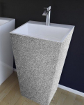 Kivimassist valamukaus jalaga Besco Vera/O Glam Silver, 40 x 50 x 85 cm
