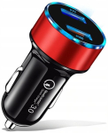 Autolaadija USB QC3.0 LED- ja pingeindikaatoriga, Automobilinis įkroviklis USB QC3.0 su LED ir įtampos indikatoriumi