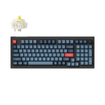 Juhtmevaba m&auml;nguklaviatuur Keychron V5 Max Wireless V5M-D4 Keychron Super Banana, Inglise (US), must v., Keychron V5 Max Gateron Banana Switch Belaidė Klaviatūra