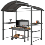 Grillpaviljon 240 x 150 x 230 cm, kollakaspruun ja tumehall