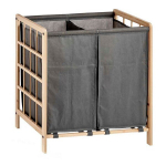 Pesukorv hall Double puit kangas (33 x 60 x 59,5 cm)