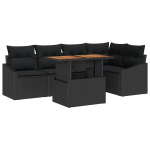 vidaXL Aia s&ouml;&ouml;gilaudade komplekt padjaga 6 pcs Must ja pruun