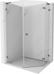 Mexen Lunar L viiekandiline parempoolne du&scaron;inurk 80x100 cm l&auml;bipaistev, harjatud gun gray - 831L-080P-100L-66-00-P