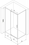 Mexen Exo du&scaron;inurk hingega 90 x 95 cm, l&auml;bipaistev, must - 819-090-095-70-00