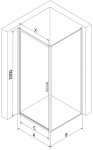 Mexen Exo p&ouml;&ouml;rdusega du&scaron;inurk 100 x 75 cm, l&auml;bipaistev, kroom - 817-100-075-01-00