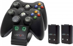 Kahekordne laadija Xbox 360 pultidele, must