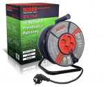 Keritav ehituslik pikendusjuhe Boxer BX754, 4 pistikupesa, 50m.