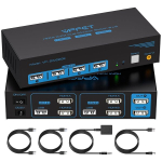Kvm l&uuml;liti 4k 60hz, 2 tk, 2 monitori, usb 2.0