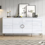 Kummut, MDF, 4 sahtlit, 2 ust, 150x38x59.5cm