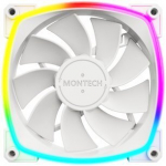 Montech Arvutikorpuse ventilaator RX120 PWM WHITE 3 IN 1, 120mm, 1600RPM, 27dB, 3xRGB LED, 4-pin PWM, Rifle bearing