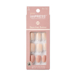 Kunstk&uuml;&uuml;ned imPRESS Press-On Manicure Bare But Butter Short Nails Nude, 30 tk., S suurus