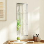 vidaXL uksepeegel, must, 30 x 80 cm, klaas ja alumiinium