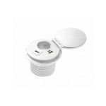 Sidepistikuplokk, 1 pesa, USB A+C, HDMI+RJ45 vahetatav, valge