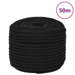 vidaXL t&ouml;&ouml;k&ouml;is, must, 12 mm, 50 m, pol&uuml;ester